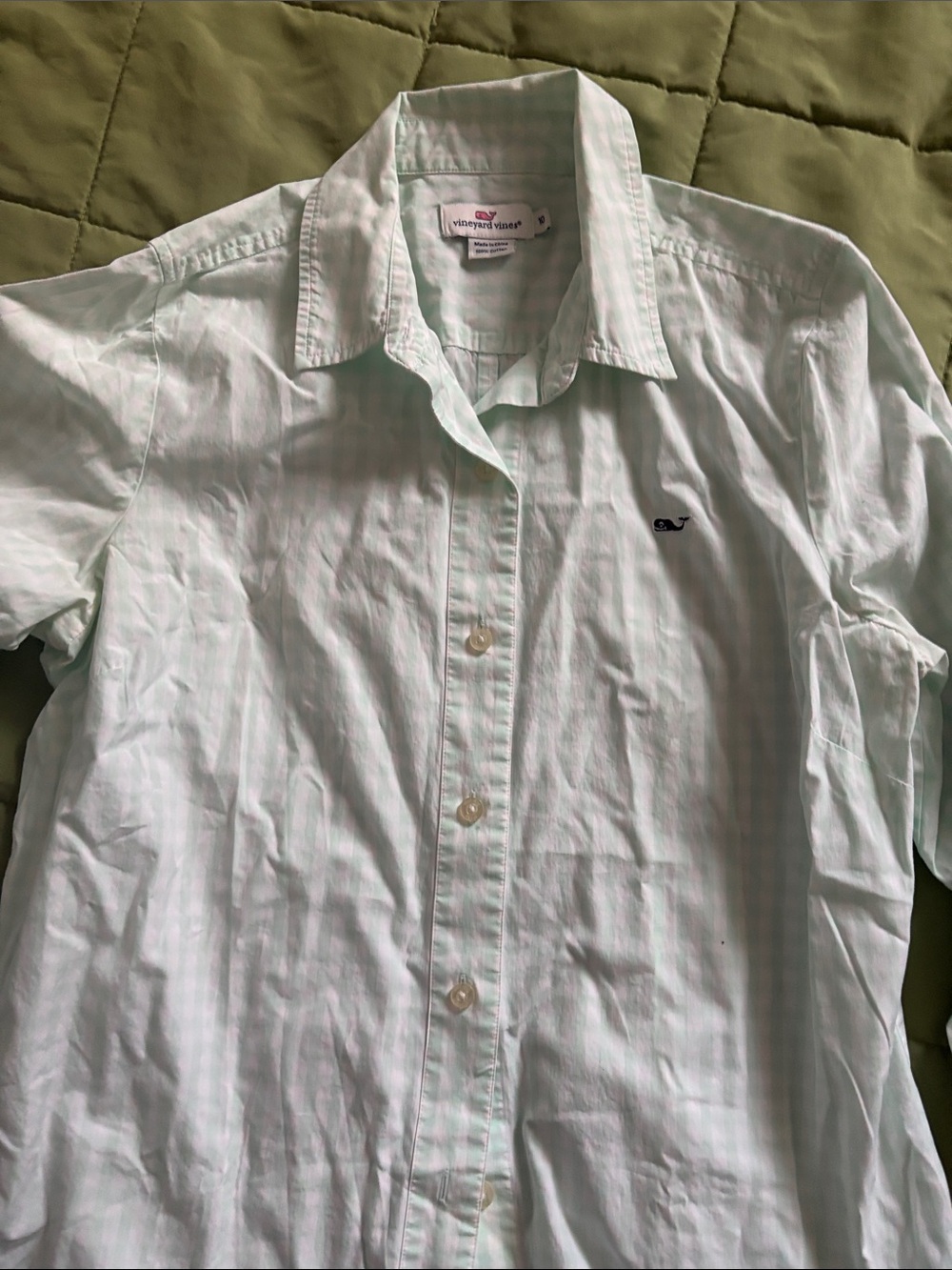 Vineyard Vines Pale Mint Striped Button-Down Shirt